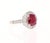 Stunning Ruby Diamond Ring with a natural 2.45 Carat Oval Cut Ruby and natural Round Cut Diamonds that weigh 0.54 carats....