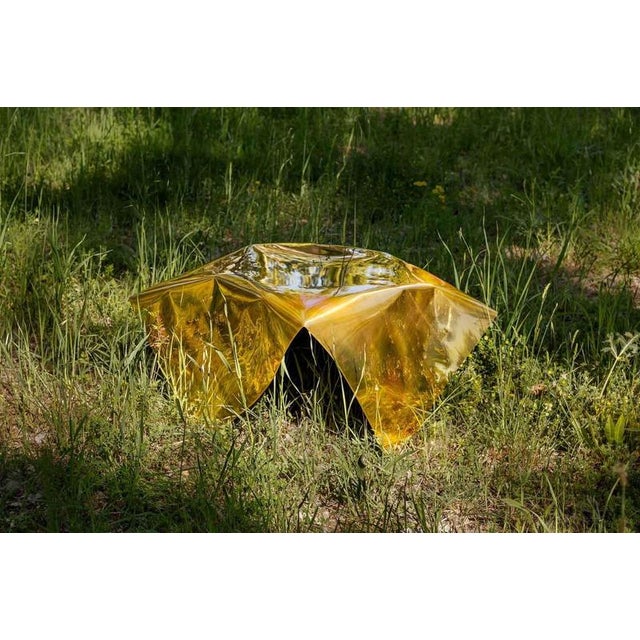 Brutalist Sculptural Table in Brass by Jean-Baptiste Van Den Heede For Sale - Image 4 of 7