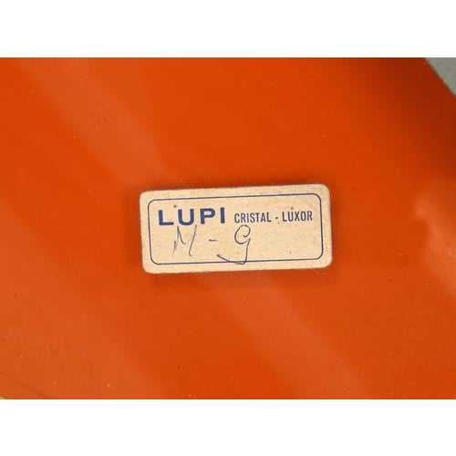 Italian Oval Orange and Pink Beveled Mirror attributed to Antonio Lupi for Cristal Luxor, 1960s For Sale - Image 12 of 18