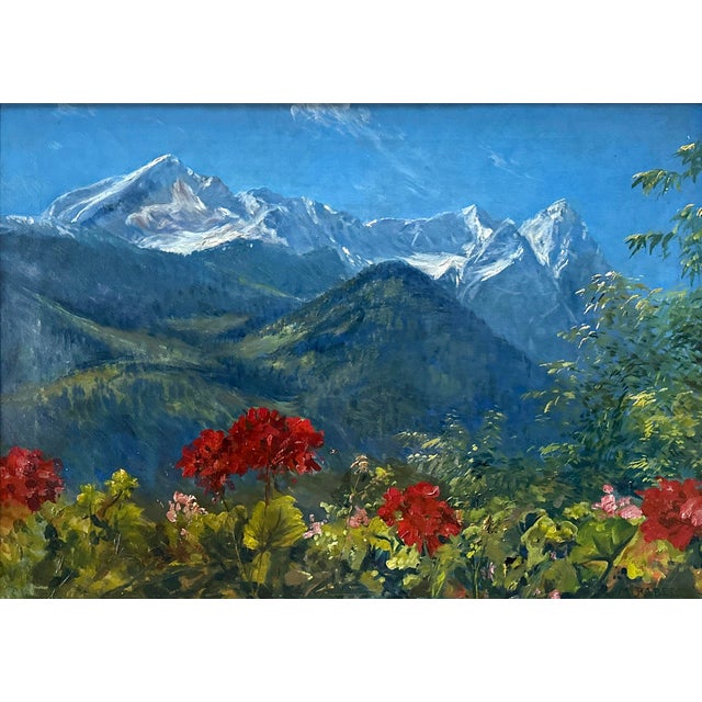 Max rabes 1868 samter - 1944 vienna view from the obersalzberg towards the hochkalter and reiter alpe, 1930/1940 oil on...