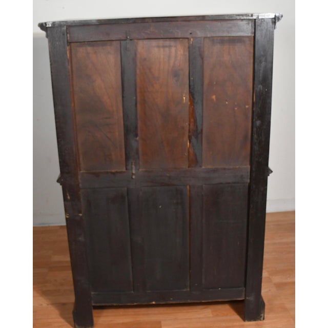 1900 Antique Gothic Revival Heavily Carved Tiger Oak Cabinet For Sale - Image 12 of 17