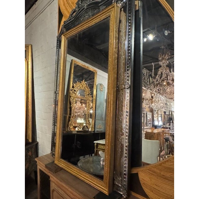 Transitional French Transitional Giltwood Mirror For Sale - Image 3 of 5