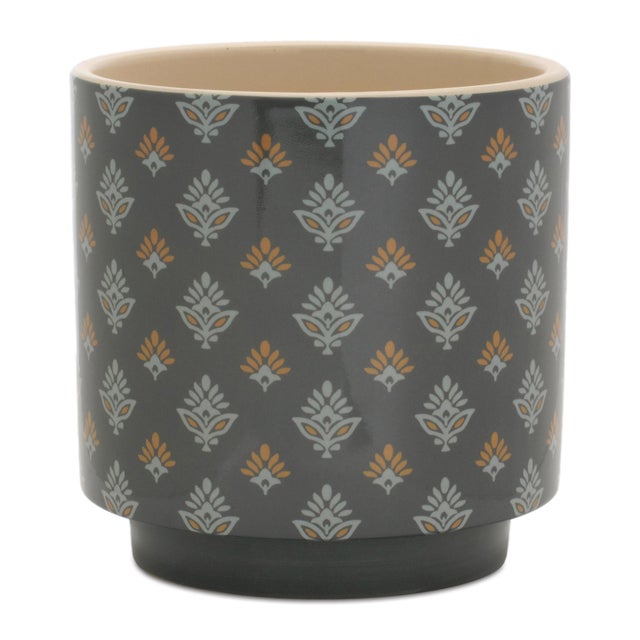 Kenneth Ludwig Chicago Mini Floral Pattern Planter (Set of 2) For Sale - Image 4 of 5