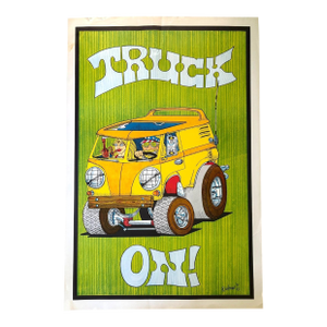 Vintage Original 1971 "Truck On" Poster by Ruhman Hippie Van - Psychedelic, EUC