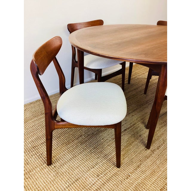 Wood Vintage 1960s Danish Modern Dining Table & Chairs Set Mid Century Modern Style For Sale - Image 7 of 18