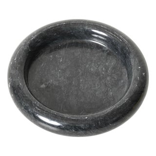 Round Bowl or Ashtray in Black Carnico Marble attributed to Angelo Mangiarotti, Italy, 1970 For Sale