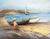 Modern Michel Pabois, Two Breton Boats at the Water's Edge, Original Oil on Canvas For Sale - Image 3 of 9