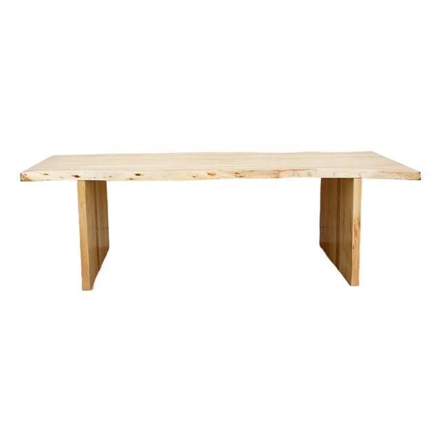 Sun-Bleached 96" Long Live Edge Table For Sale