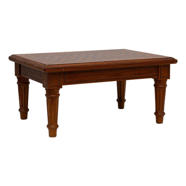 20th Century French Wooden Pedestal Table With Geometric Top For Sale