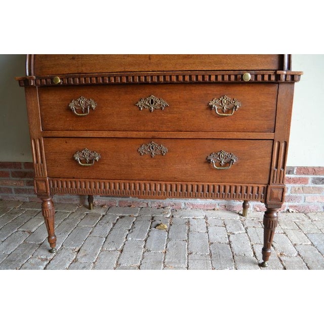 Antique Oak Cylinder Desk For Sale - Image 6 of 11