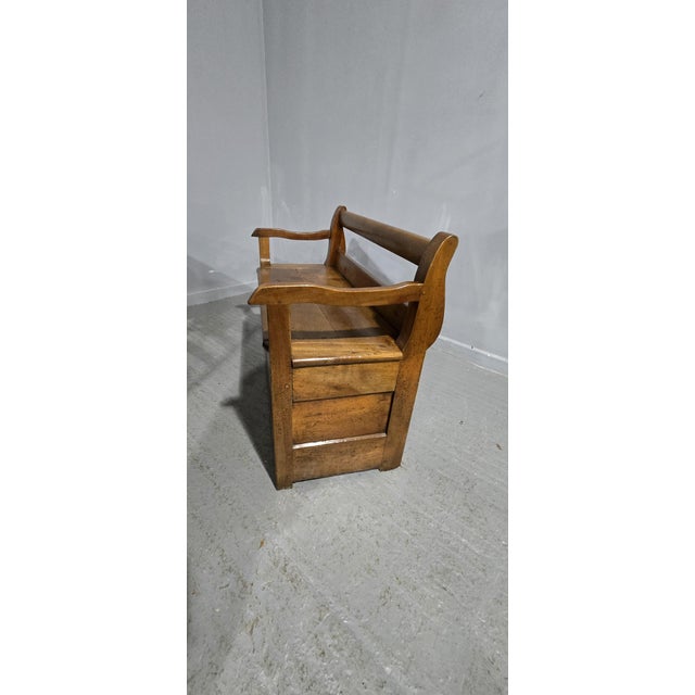 French Cherry Hall Bench, 1800s For Sale - Image 4 of 14
