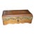Traditional Country Rustic Elegant Box: Solid Wood, Hinged Lid, Gold Tone Trim, Scalloped Walnut Ornamental Facial Tissue Napkin Holder Decor For Sale