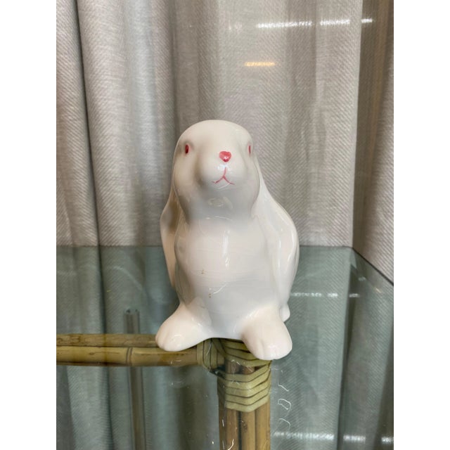 Ceramic Italian Hand-Painted Bunnies , Pair For Sale - Image 7 of 7