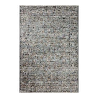 Jean Stoffer x Loloi Katherine Ocean / Gold 3'-6" x 5'-6" Accent Rug For Sale