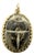 1920s 14k Gold Egyptian Revival Scarab Faience Pendant With Decorative Border For Sale