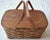 Brown Mid 20th Century Woven Wood Picnic Basket - For Sale - Image 8 of 16
