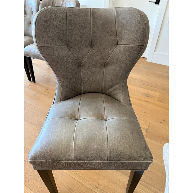 Contemporary 4 X Leather Dining Chair by Cisco Home For Sale - Image 3 of 11