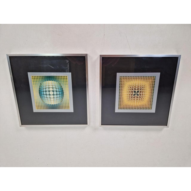 Victor Vasarely, Compositions, 1970s, Gelatin Offset Lithographs, Set of 2 For Sale - Image 9 of 11