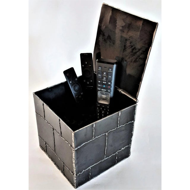 Brutalist Metal Box Hand Welded Box For Sale - Image 12 of 12
