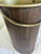 Vintage Faux Woodgrain Mid-Century Wastebasket With Brass Handle For Sale - Image 9 of 10