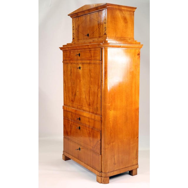 Biedermeier Secretary in Ash, 1830s For Sale - Image 10 of 16