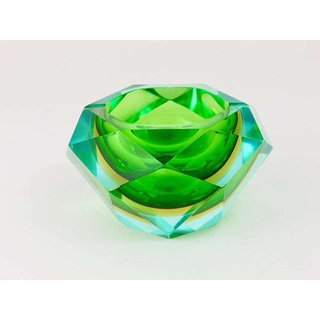 Italian Flavio Poli Colorful Faceted Diamond Ashtray by Seguso, 1960s For Sale - Image 6 of 18