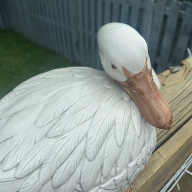 White Vintage 1976 Fitz & Floyd Ceramic Goose Swan Soup Tureen W/ Ladle Spoon For Sale - Image 8 of 10