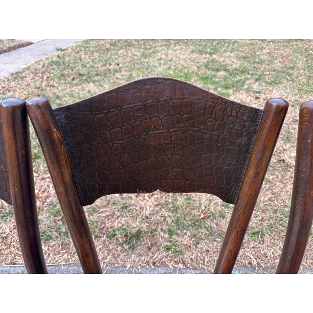 1920s Model 255 Thonet Bentwood Chairs "Crocodile" Pattern, Set of 4 For Sale - Image 9 of 13