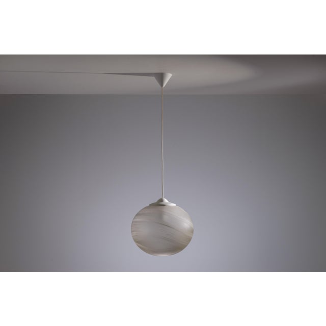 Mid-Century Modern Vintage Globe Pendant Lamp with Bubble Glass Shade from Peill & Putzler, 1970s For Sale - Image 3 of 11