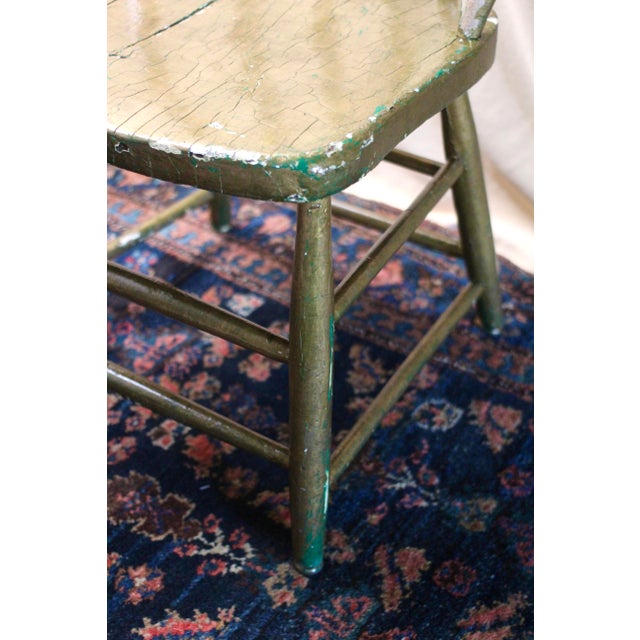 Spindle Antiqued Gold Painted Chair From the Early 1900s For Sale - Image 4 of 14