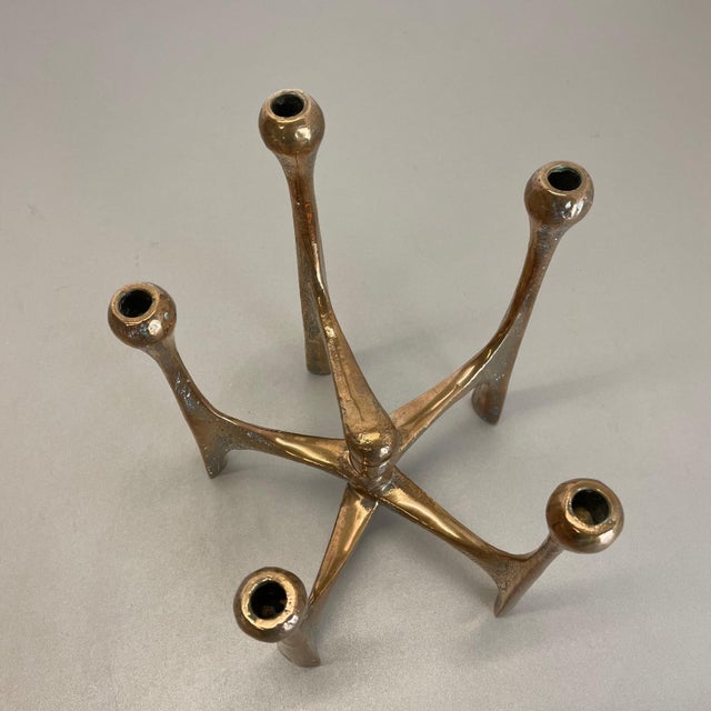 Mid-Century German Brutalist Candleholder in Bronze by Michael Harjes, 1960s For Sale - Image 12 of 18