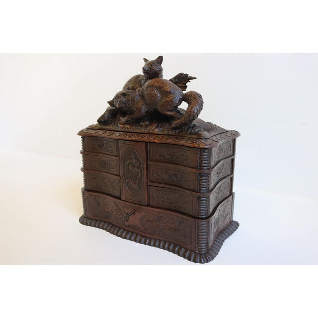 Antique Black Forest Jewelry Box in Fruitwood, 1880 For Sale - Image 15 of 18
