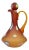Murano Fratelli Toso Vintage Orange Millefiori Flowers Italian Art Glass Satin Surface Ewer Cruet Pitcher For Sale