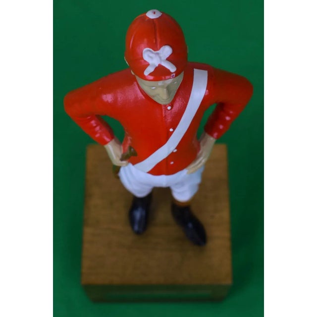 Traditional Mid 20th Century the "21" Club Red Jockey W/ Brass Plaque For Sale - Image 3 of 9