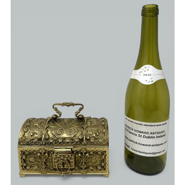 Antique Vintage Ladys Ormolu Bronze Dore German Jewelery Box Casket Art Nouveau For Sale - Image 9 of 9