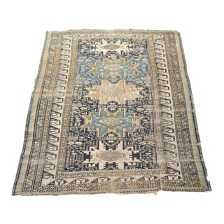 Antique ShirvanKuba from the Caucasus Mountains with ORIGINAL & "Swastika" Symbol Rug 4 x 6 For Sale