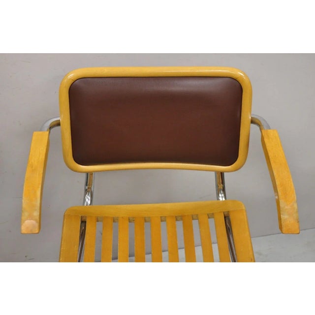 Mid-Century Modern Marcel Breuer Cesca Chair Cantilever Chrome Frame Wood Seat - a Pair For Sale - Image 3 of 11