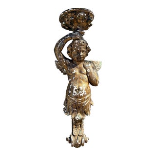 Monumental Rococo Revival Cherub Wall Bracket, 22 Inches For Sale