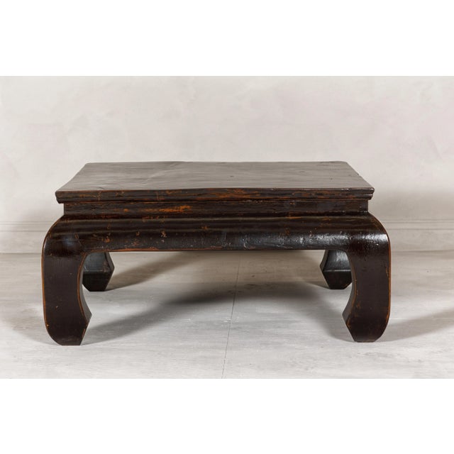 Chow Legs Dark Lacquered Coffee Table with Gloss Patina, Antique For Sale - Image 12 of 12