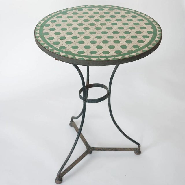 Antique Mosaic Garden Table, 1890s, in Good conditions. Designed 1890 to 1919