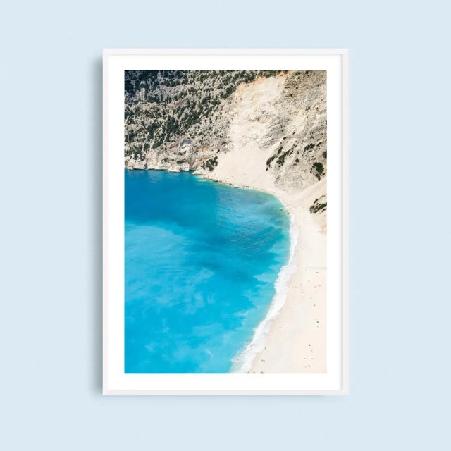 Contemporary Mediterranean Coastal Art, Large 30 X 45" Photography Print, 'Myrtos Beach' Kefalonia Greece Art Print, Turquoise Artwork For Sale - Image 9 of 9