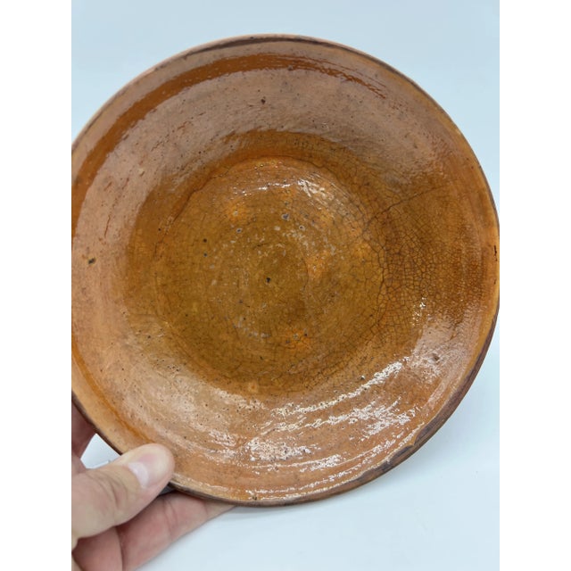 Antique Folk Art Pennsylvania Red Ware Plate, Circa 1860's Made in Pennsylvania, circa 1860's Canted sides, brown coloured...