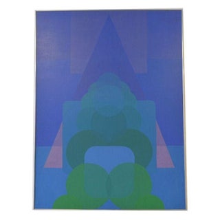 Mid-Century Original Purple Abstract on Canvas For Sale