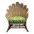 Large Vintage Bamboo and Wicker Fan Back Chair. For Sale
