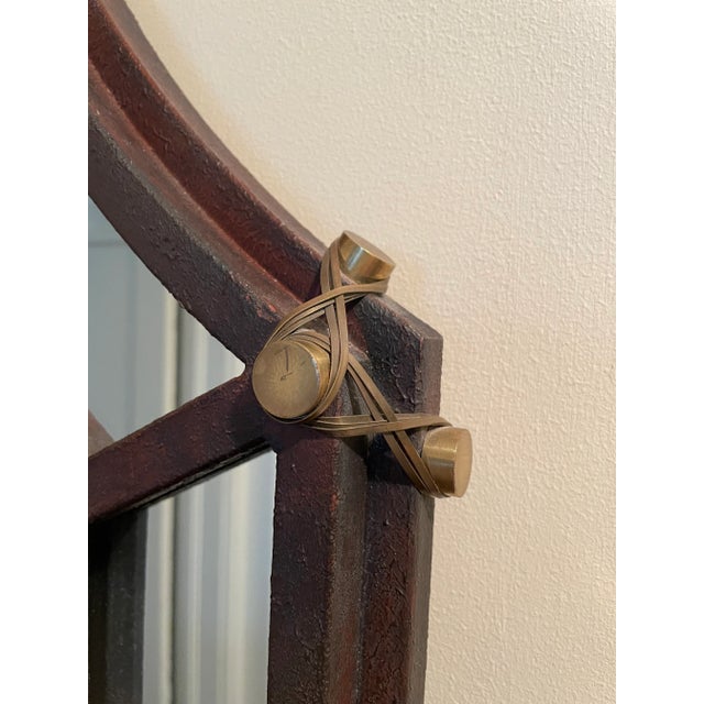 Modern Post Modern Hart Associates Iron & Brass Wall Mirror For Sale - Image 3 of 8