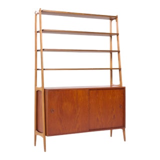 Arne Vodder Style Mid Century Danish Teak Book Shelf Credenza For Sale
