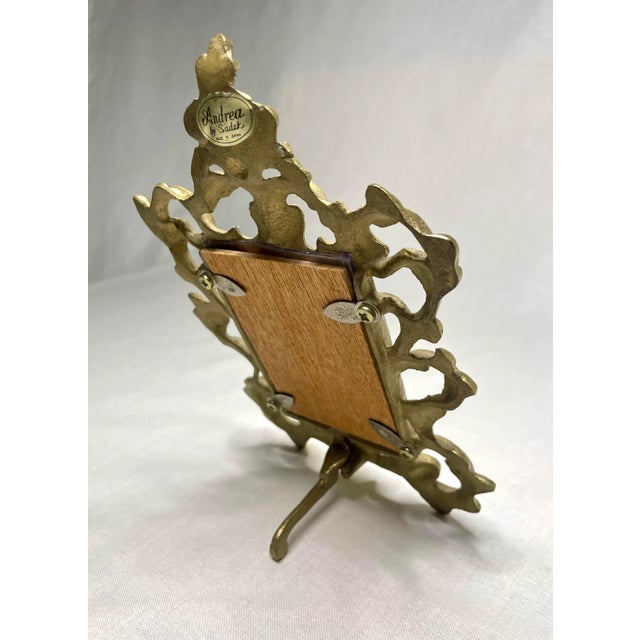 Vintage Rococo Solid Brass Frame, Small For Sale - Image 11 of 12