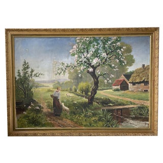 E. Crotat, Landscape, 1944, Oil on Canvas, Framed For Sale