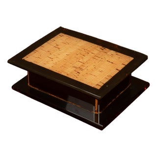 Italian Smoked Acrylic Glass and Natural Cork Jewellery Box, 1970 For Sale