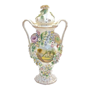 Large Antique Jacob Petit Floral Urn